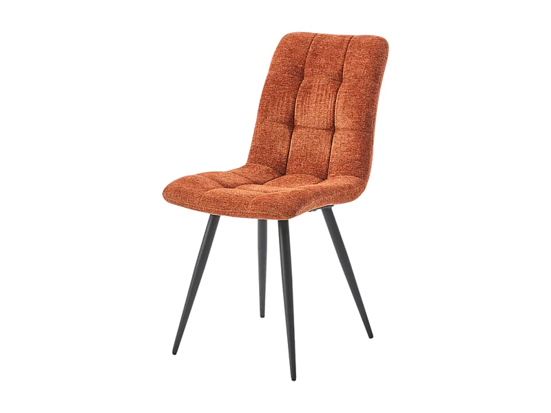 Chaise en tissu terracotta motif damier (lot de 2) LOMBARDIE