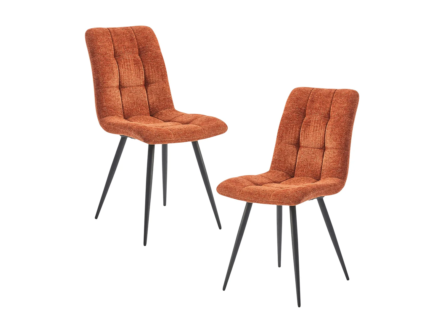 Chaise en tissu terracotta motif damier (lot de 2) LOMBARDIE