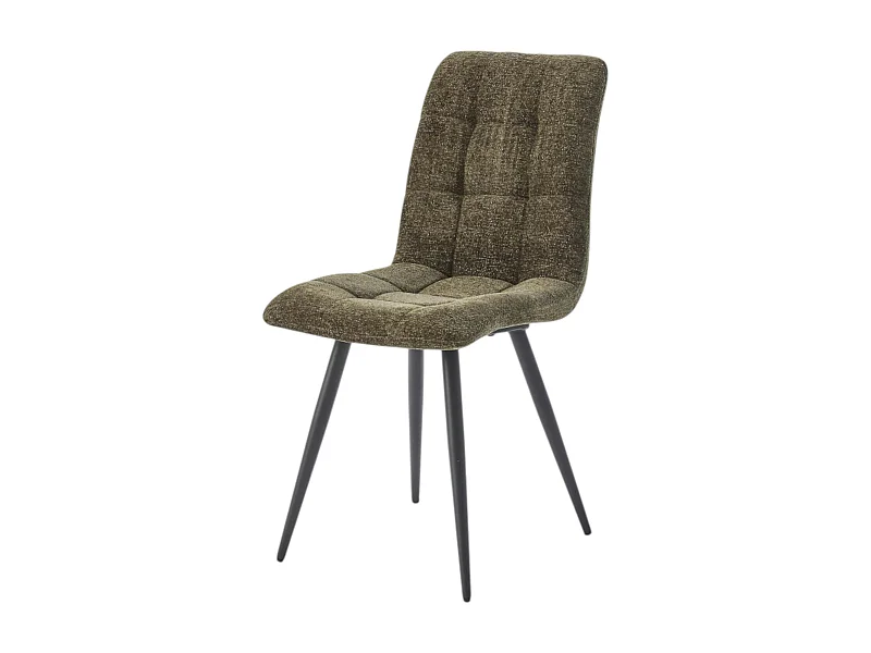 Chaise en tissu vert motif damier (lot de 2) LOMBARDIE