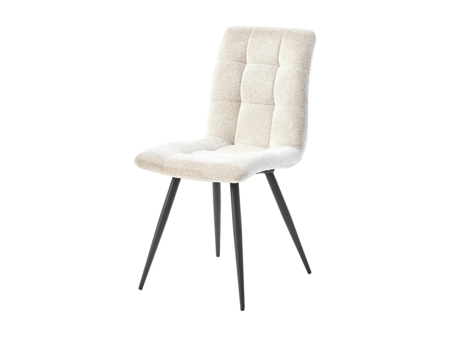 Chaise en tissu écru motif damier (lot de 2) LOMBARDIE