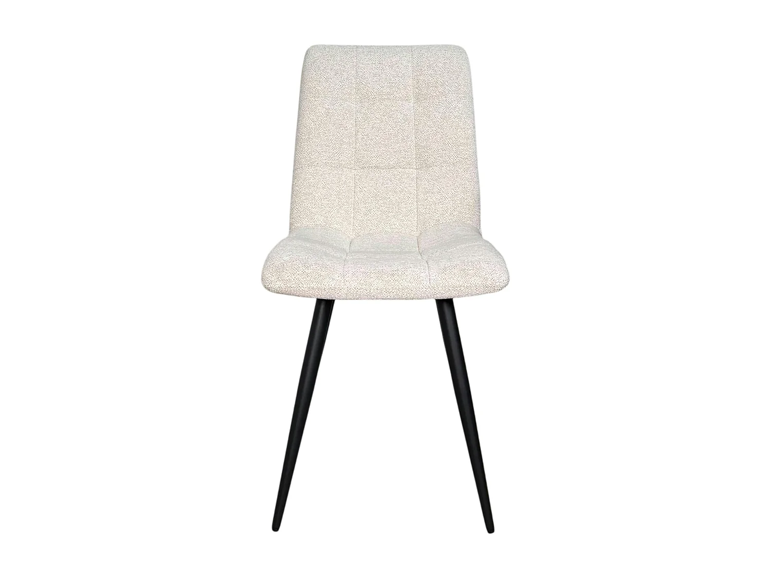 Chaise en tissu écru motif damier (lot de 2) LOMBARDIE