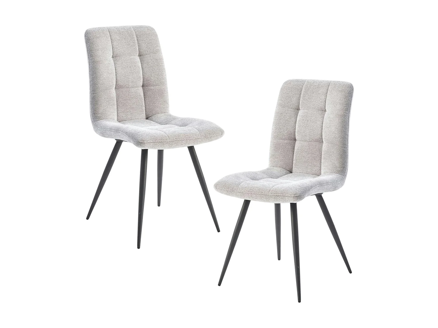 Chaise en tissu gris clair motif damier (lot de 2) LOMBARDIE