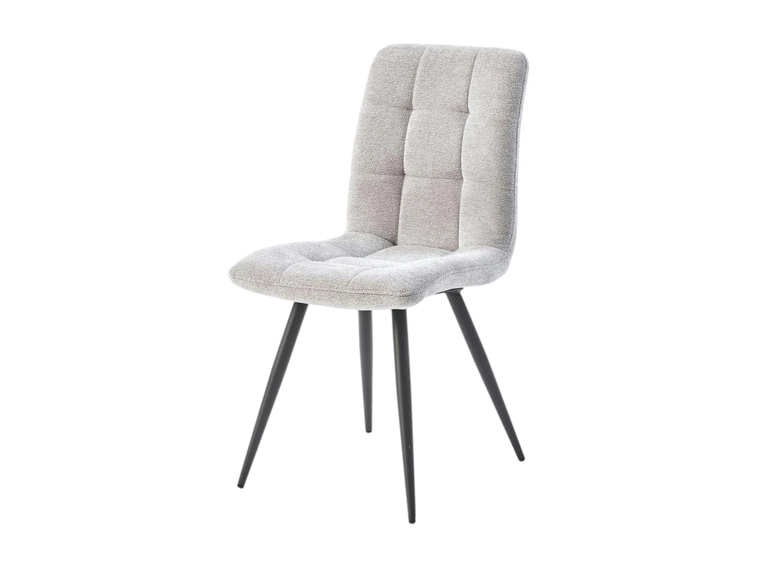 Chaise en tissu gris clair motif damier (lot de 2) LOMBARDIE