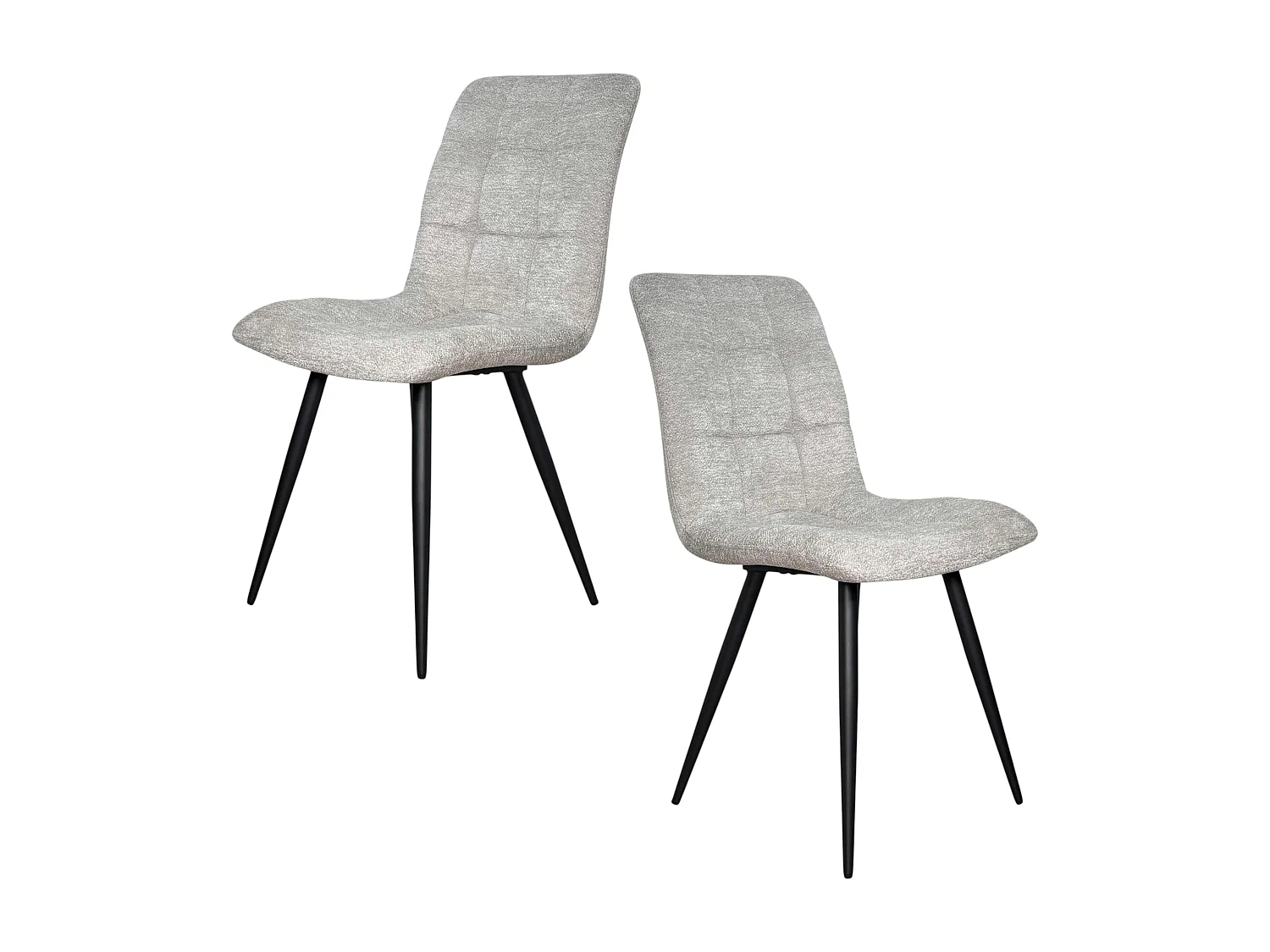 Chaise en tissu gris clair motif damier (lot de 2) LOMBARDIE