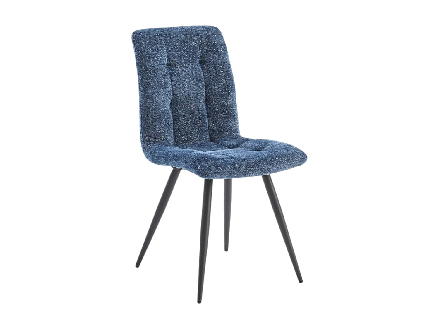 Chaise en tissu bleu motif damier (lot de 2) LOMBARDIE