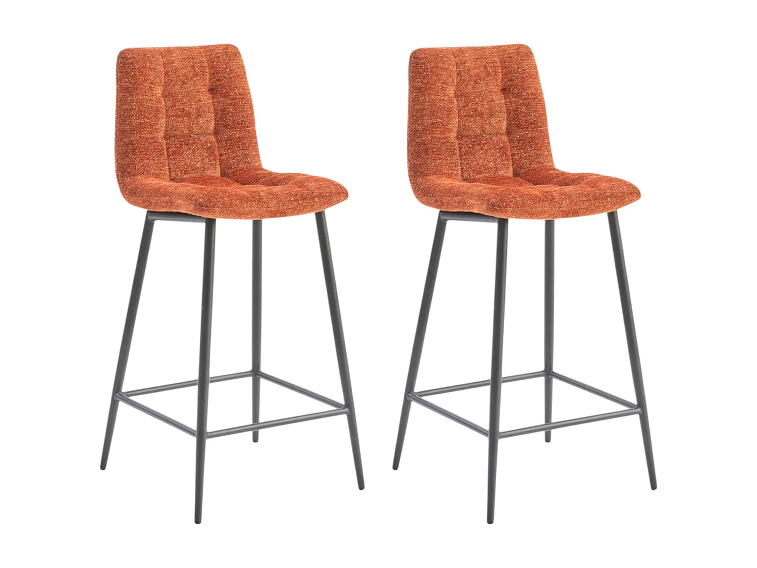 Chaise de bar terracotta motif damier (lot de 2) LOMBARDIE