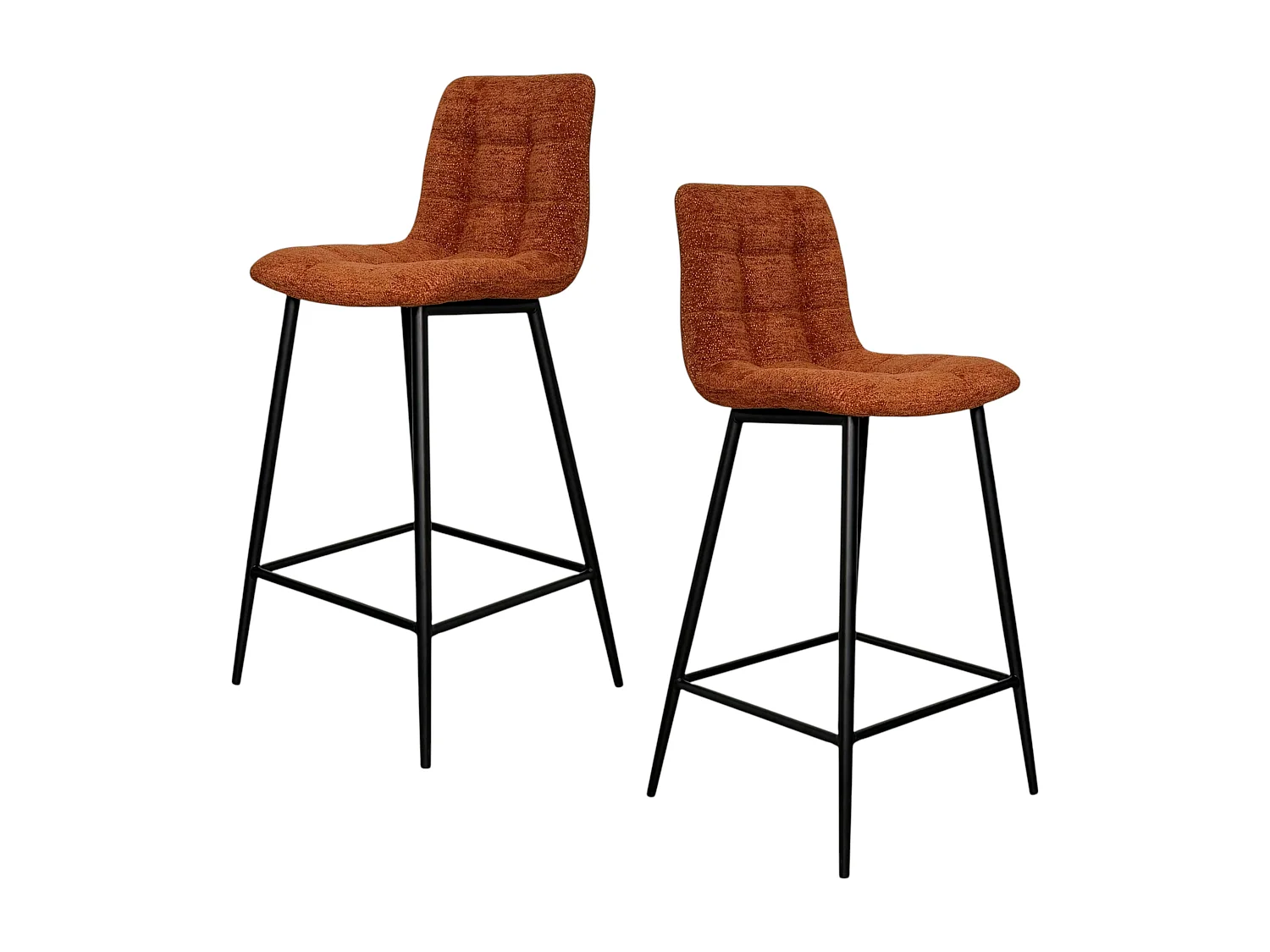 Chaise de bar terracotta motif damier (lot de 2) LOMBARDIE