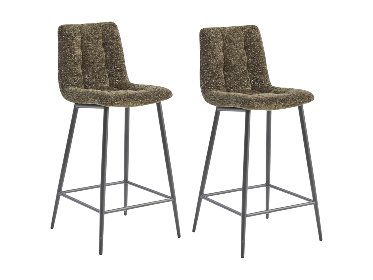 Chaise de bar verte motif damier (lot de 2) LOMBARDIE