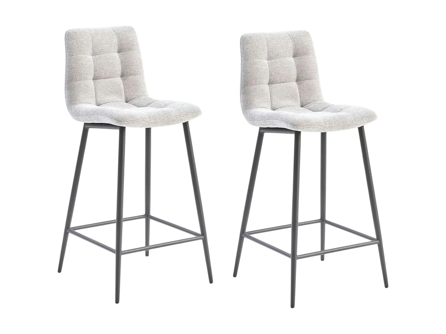 Chaise de bar grise motif damier (lot de 2) LOMBARDIE