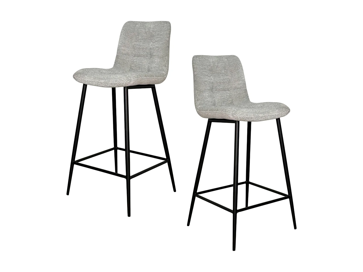 Chaise de bar grise motif damier (lot de 2) LOMBARDIE