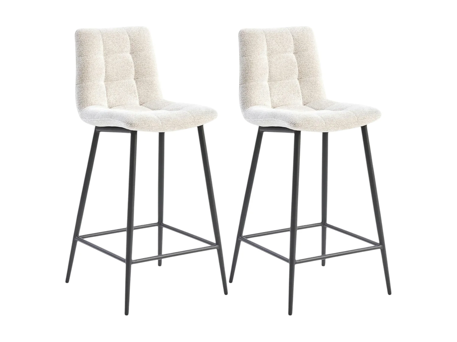 Chaise de bar beige motif damier (lot de 2) LOMBARDIE