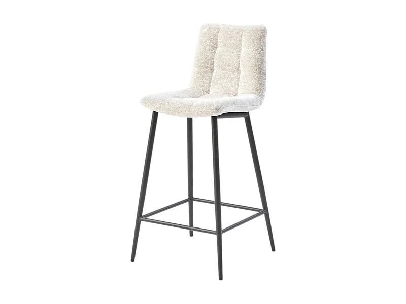 Chaise de bar beige motif damier (lot de 2) LOMBARDIE