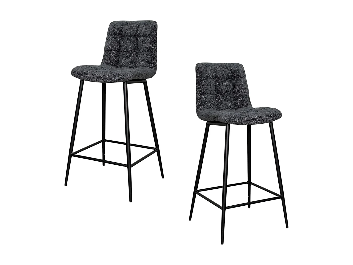 Chaise de bar anthracite motif damier (lot de 2) LOMBARDIE