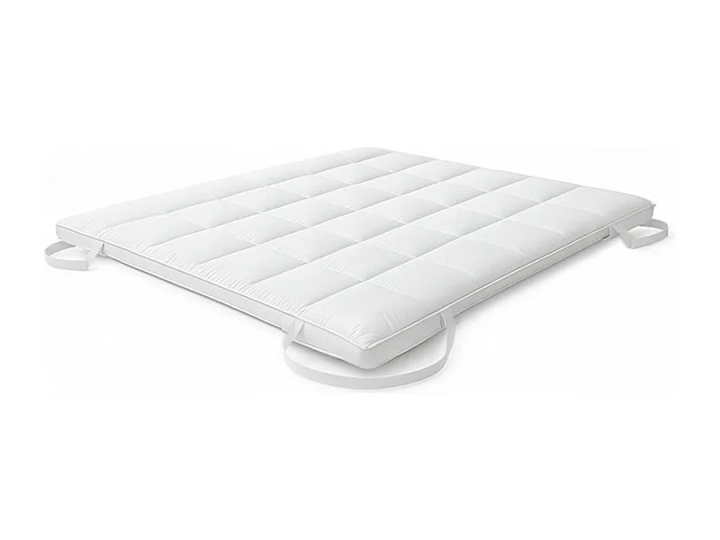 The White Stone Tweepersoons Topper | Gewatteerde Matrasbeschermer met 500 g/m² Vulling | Ademend Microvezelhoes met Hoekelastieken | Matrasbescherming 160x200
