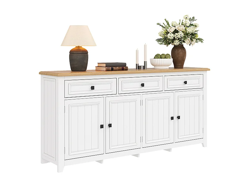 Buffet moderne et simple - 160 x 35 x 76 cm - meuble de rangement pour salon - MDF - blanc