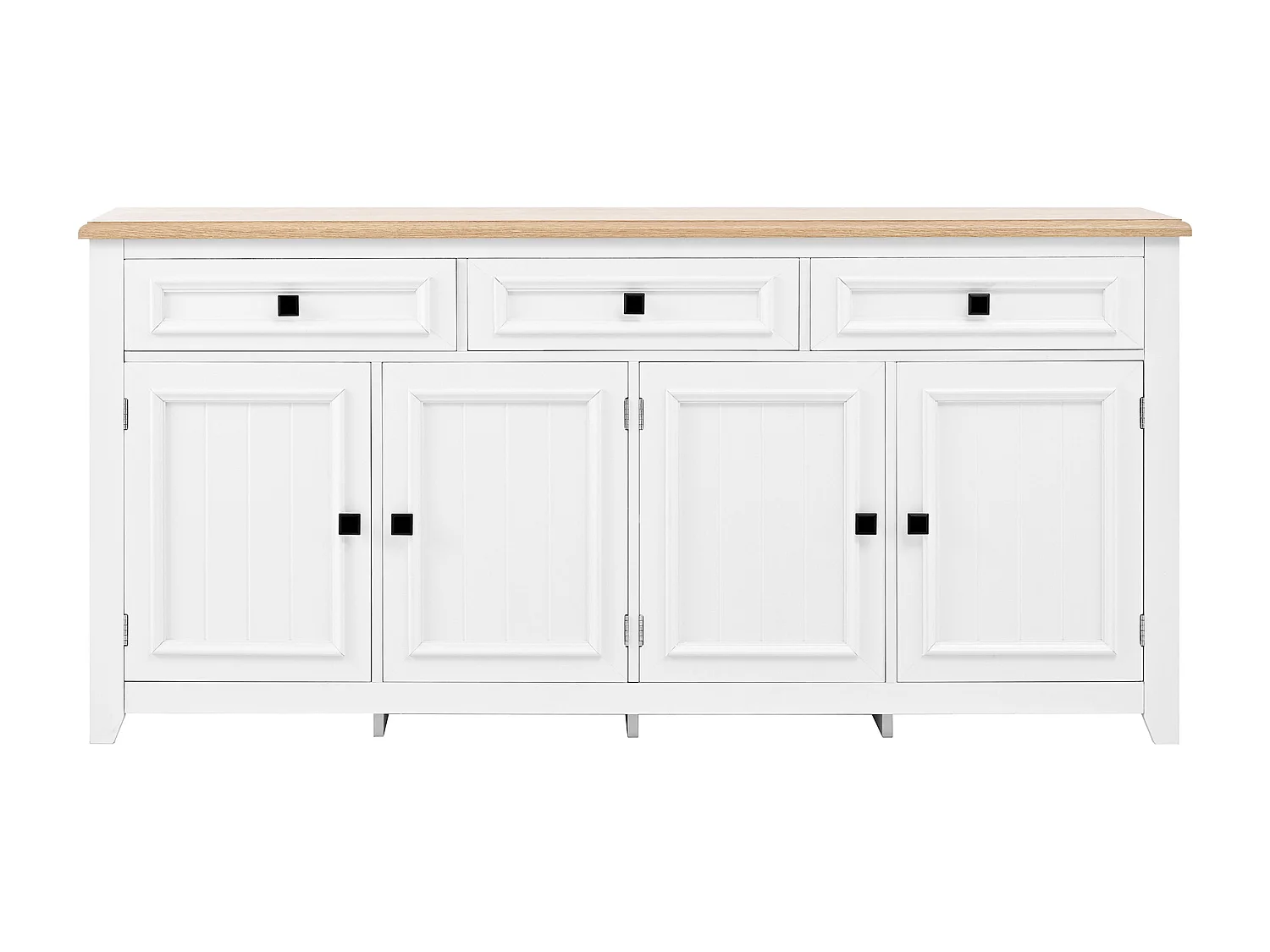 Modernes und schlichtes Sideboard – 160 x 35 x 76 cm – Wohnzimmer-Aufbewahrungsmöbel – MDF – weiß