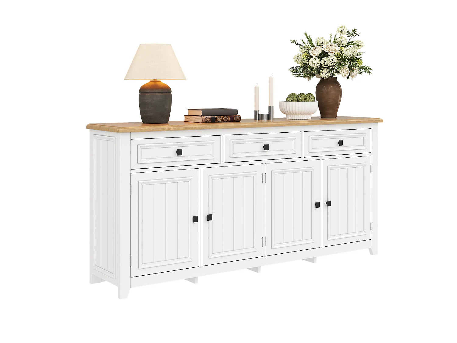 Aparador moderno y sencillo - 160 x 35 x 76 cm - mueble de almacenaje para salón - MDF - blanco