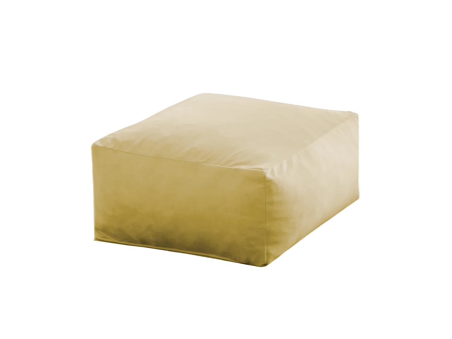 Pouf carré en velours vert anis - PALAU