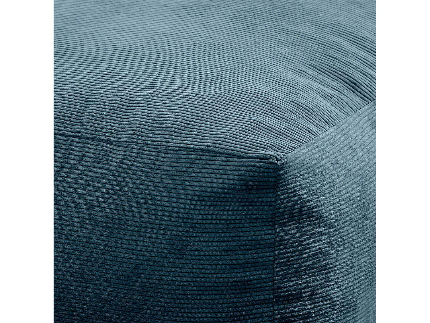 pouf carré 50x50cm bleu en velours côtelé Désert