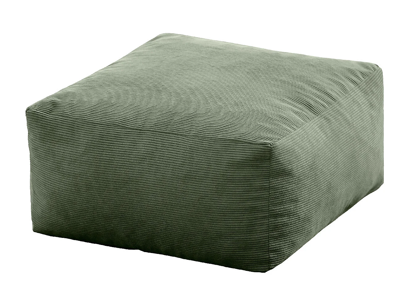 Puff de pana verde desierto cuadrado 50x50cm - SACASA