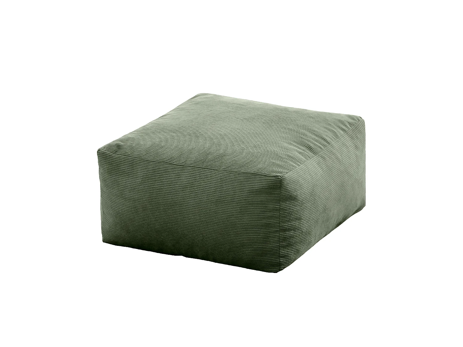 Otomana cuadrada de terciopelo verde salvia Desierto - 50x50 cm - SACASA