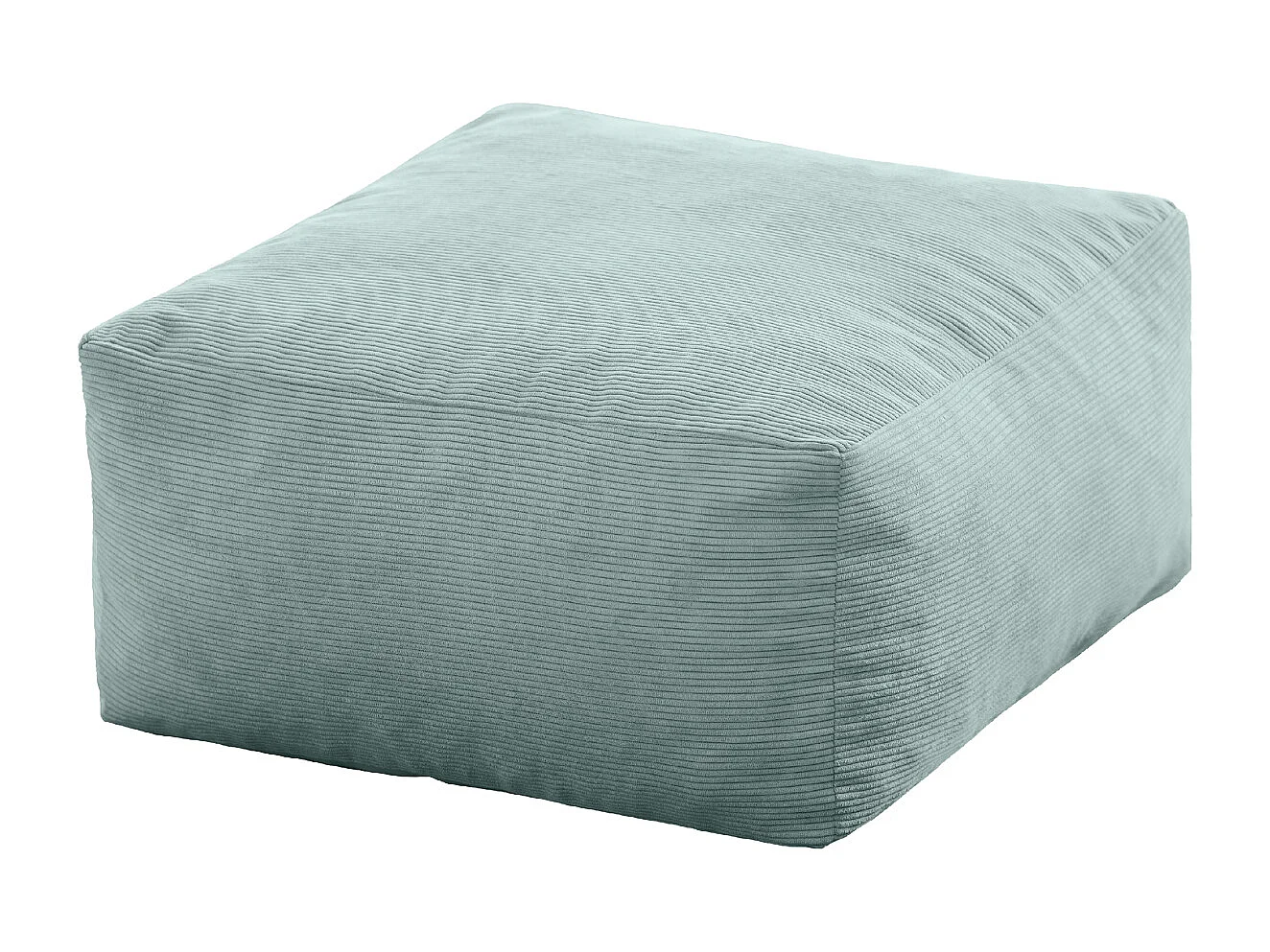 Puf cuadrado 50x50cm pana azul turquesa DESIERTO - SACASA