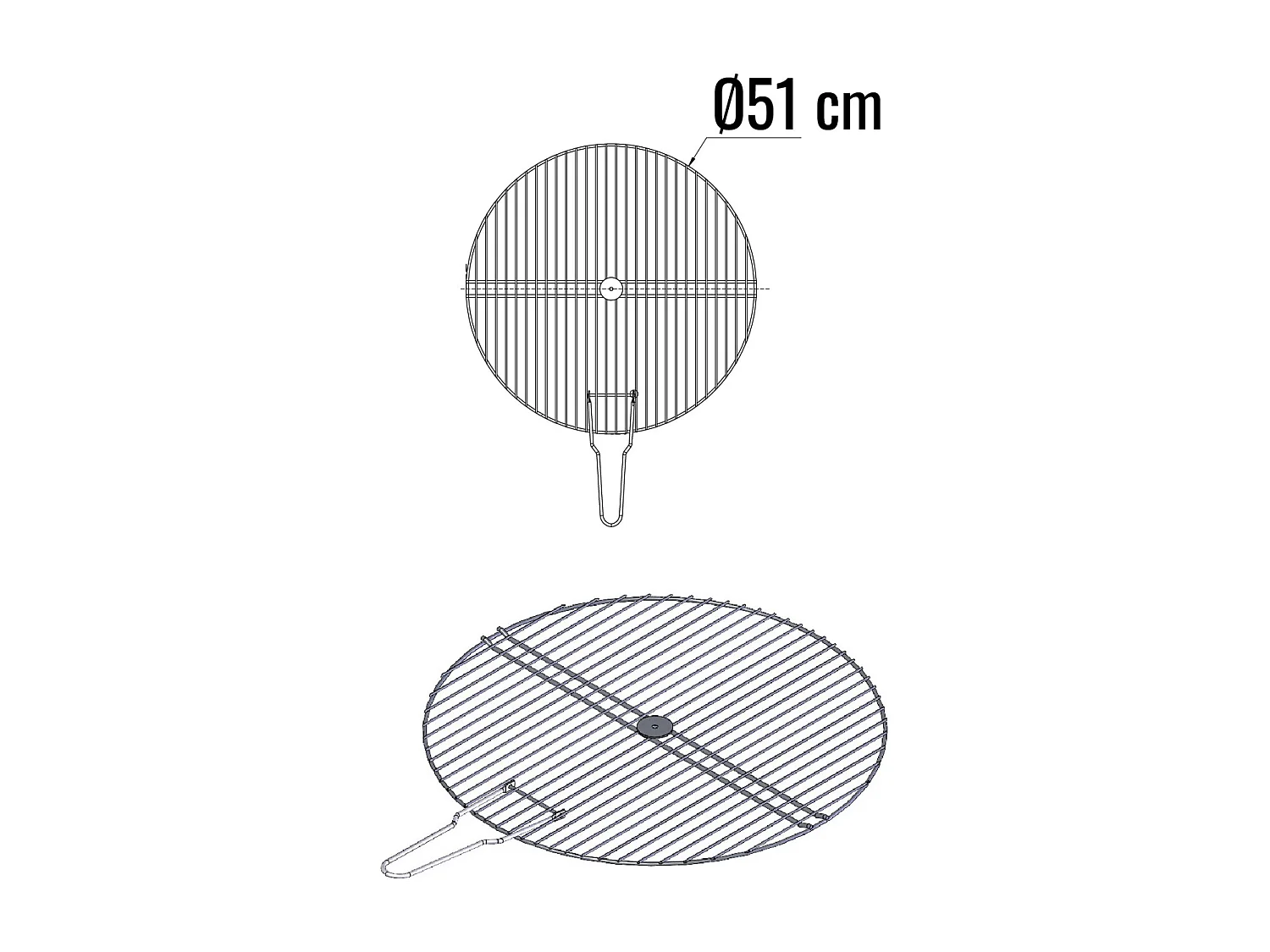 Einfacher runder Grillrost - Ø 51 cm