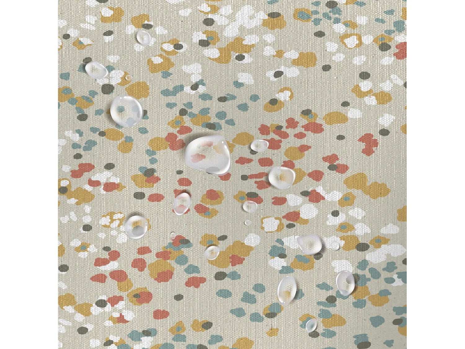 Nappe imprimée en résine antitache 135x135cm terracotta Java