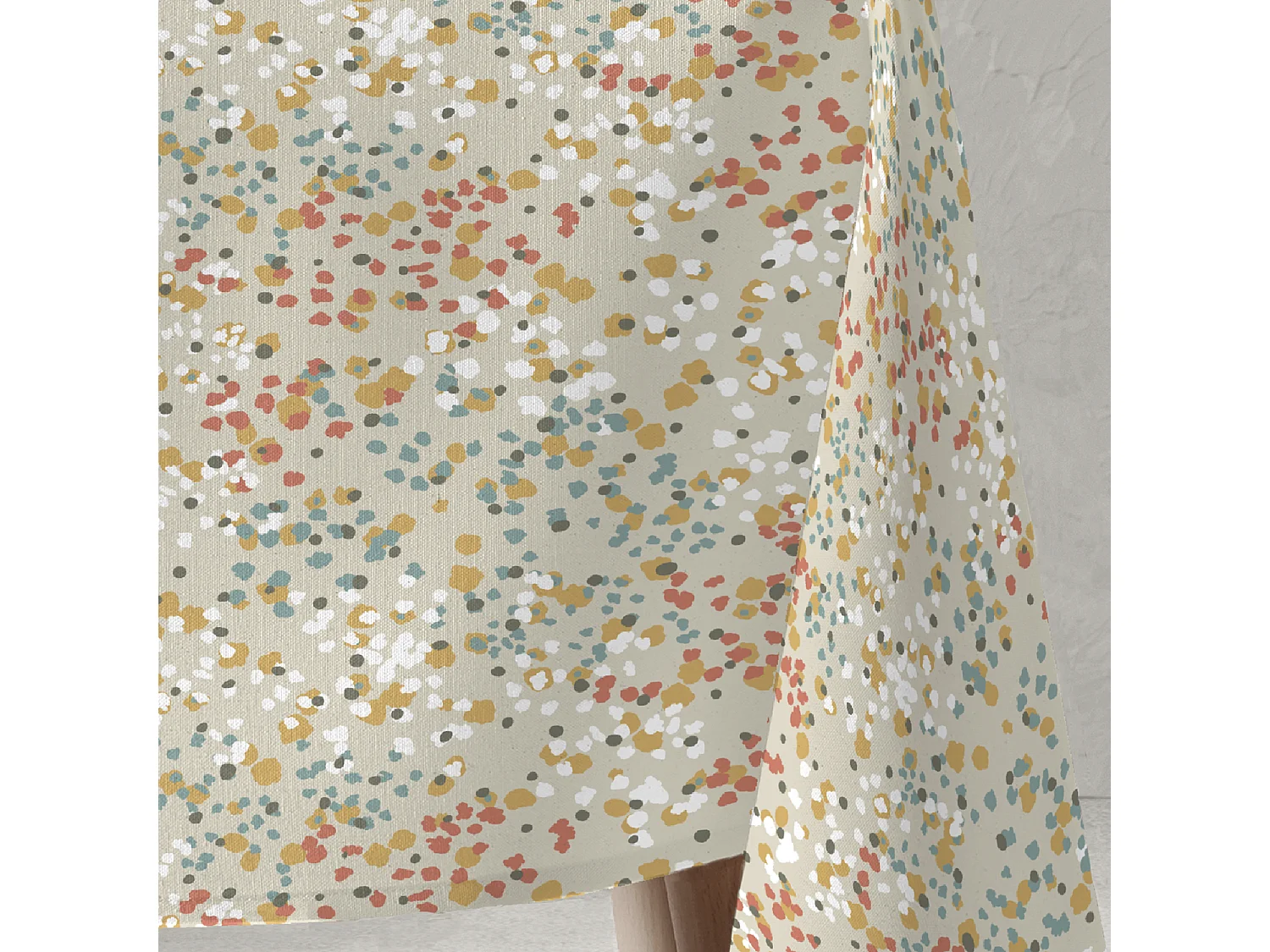 Nappe imprimée en résine antitache 135x200cm Terracotta Java