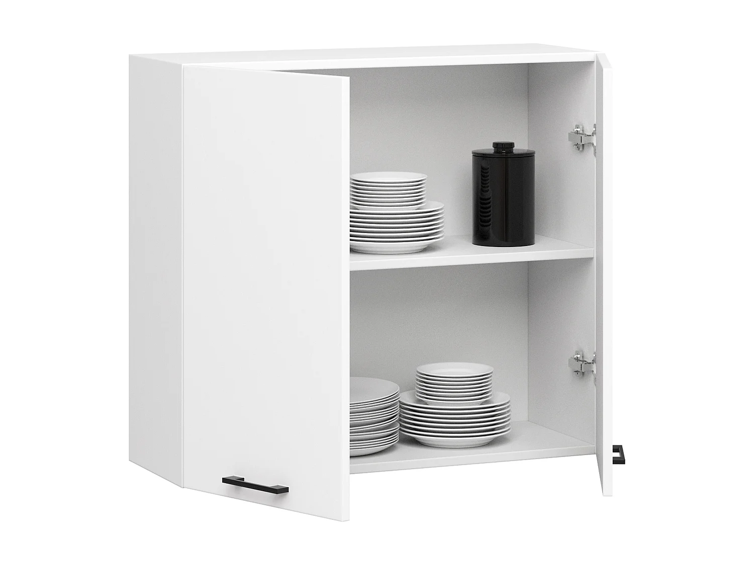 Armário Suspenso OLIWIA 80x72 cm, Branco Matte, 2 Portas, Montagem DIY