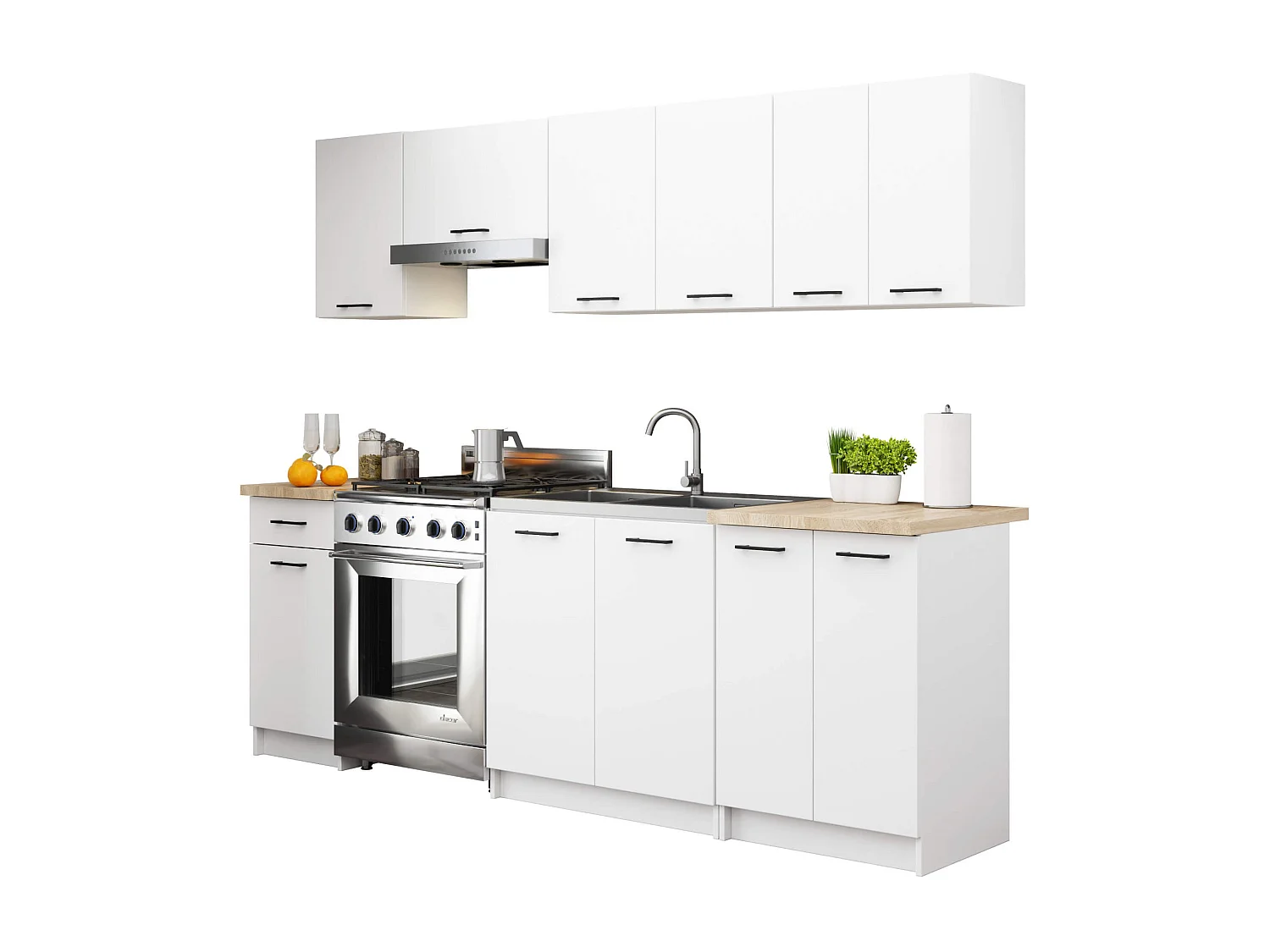 Armário Suspenso OLIWIA W60OK Branco - 60cm, 1 Porta, Fechamento Mat, Móvel de Cozinha, Laminado, Auto Montagem