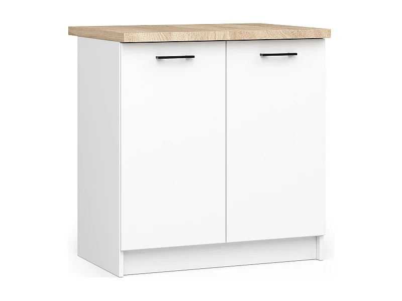 Armário de Cozinha OLIWIA S80 2 Portas em Branco com Tampo