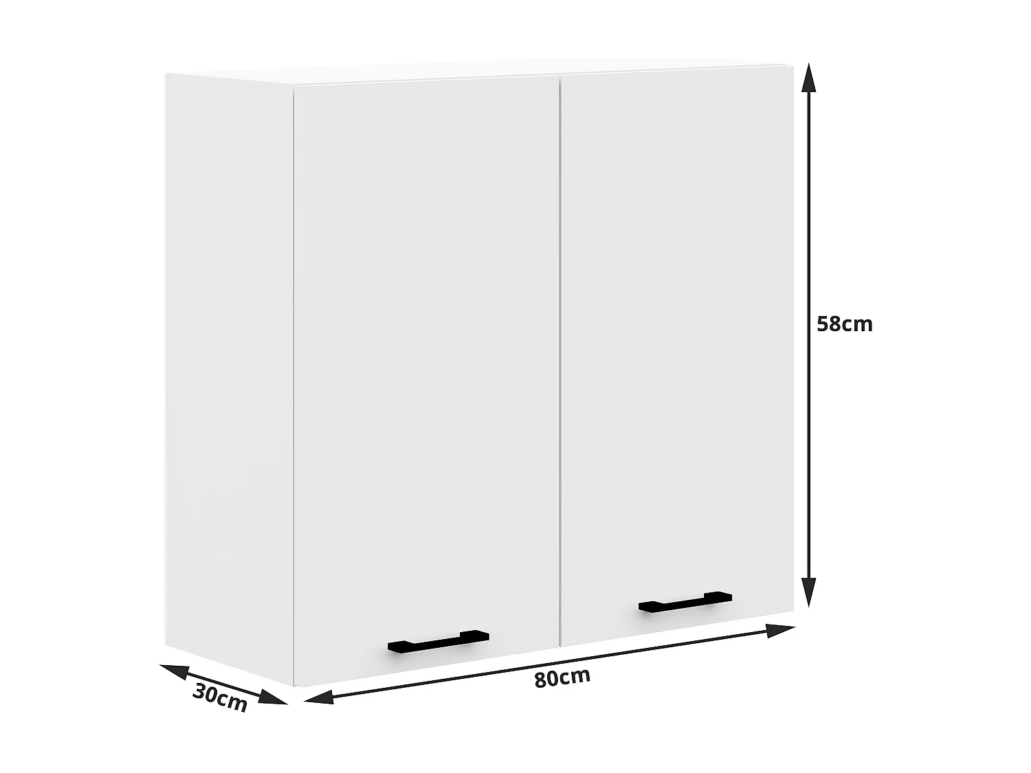 Armário Suspenso OLIWIA 80cm x 58cm Branco Laminado