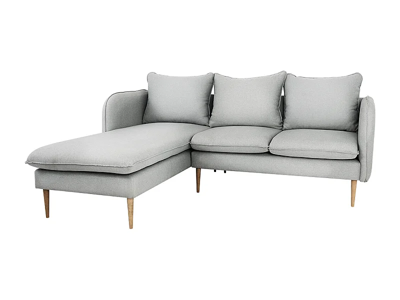 Canapé d’angle 89x210x90 cm gris élégant bois l