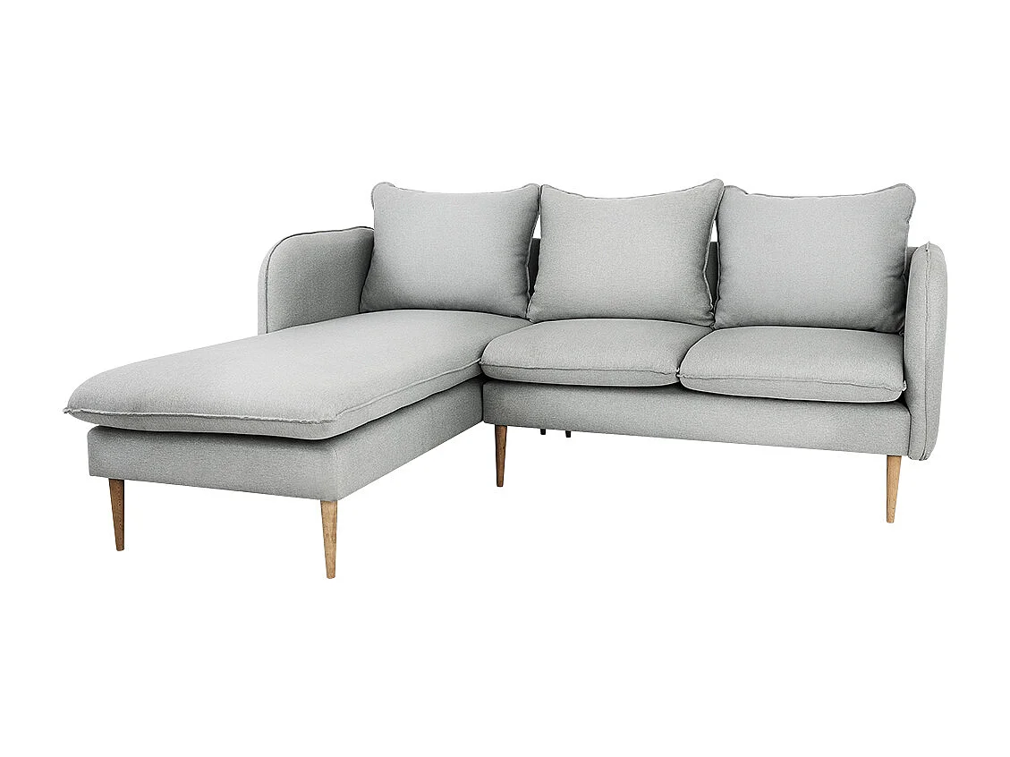 Canapé d’angle 89x210x90 cm gris élégant bois l