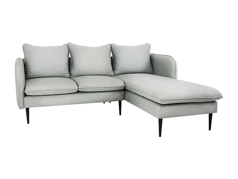 Canapé d'angle 89x210x90 cm Gris élégant p noir