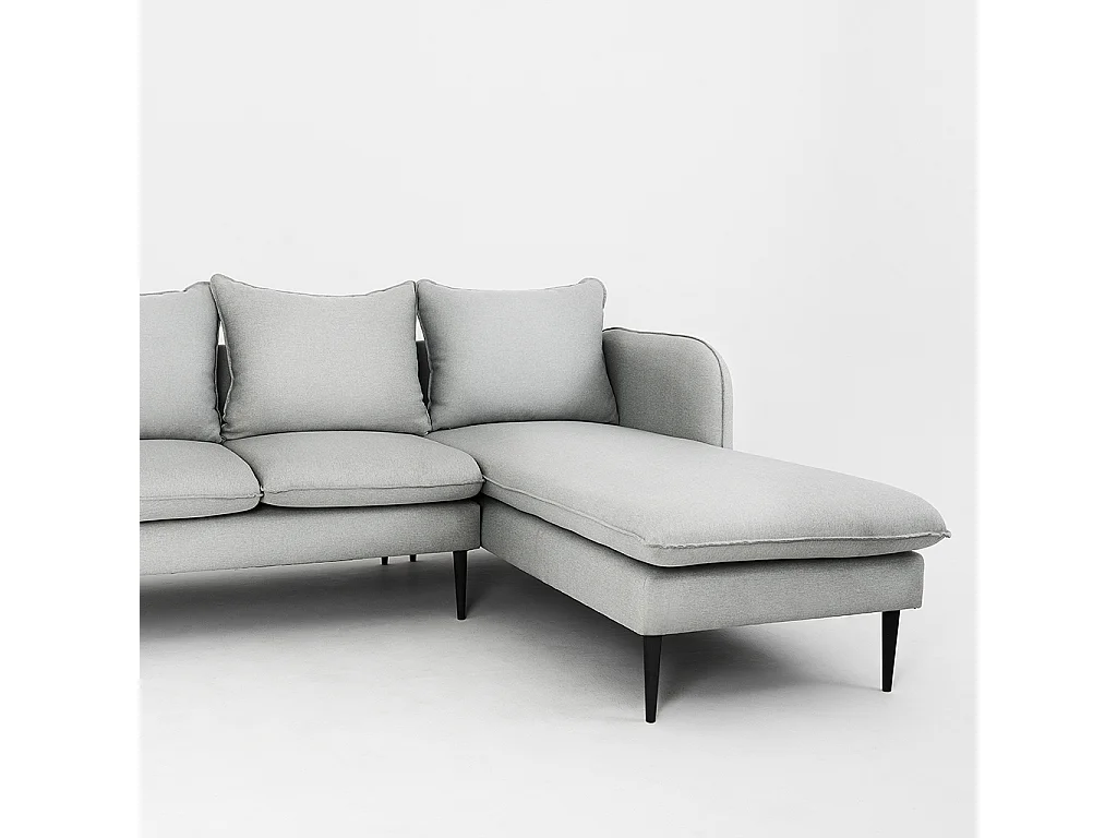 Canapé d'angle 89x210x90 cm Gris élégant p noir