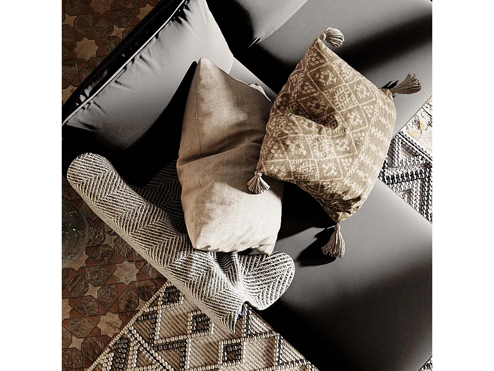 Sofá esquinero 89x210x90 cm acero elegante madera