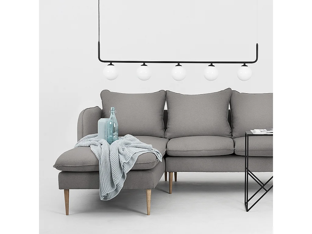 Canapé d'angle 89x210x90 cm Acier élégant l bois