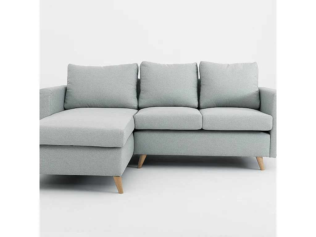 Canapé d'angle 90x189x86 cm gris lover l