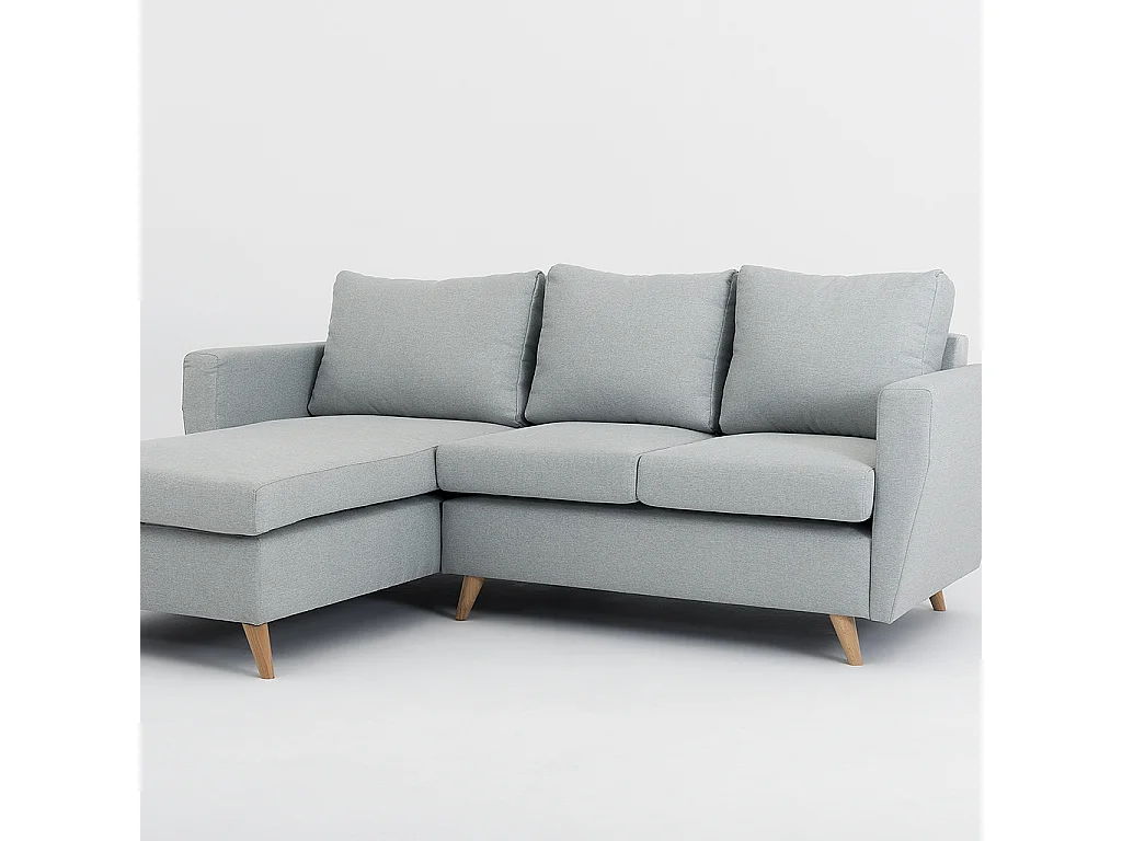 Canapé d'angle 90x189x86 cm gris lover l