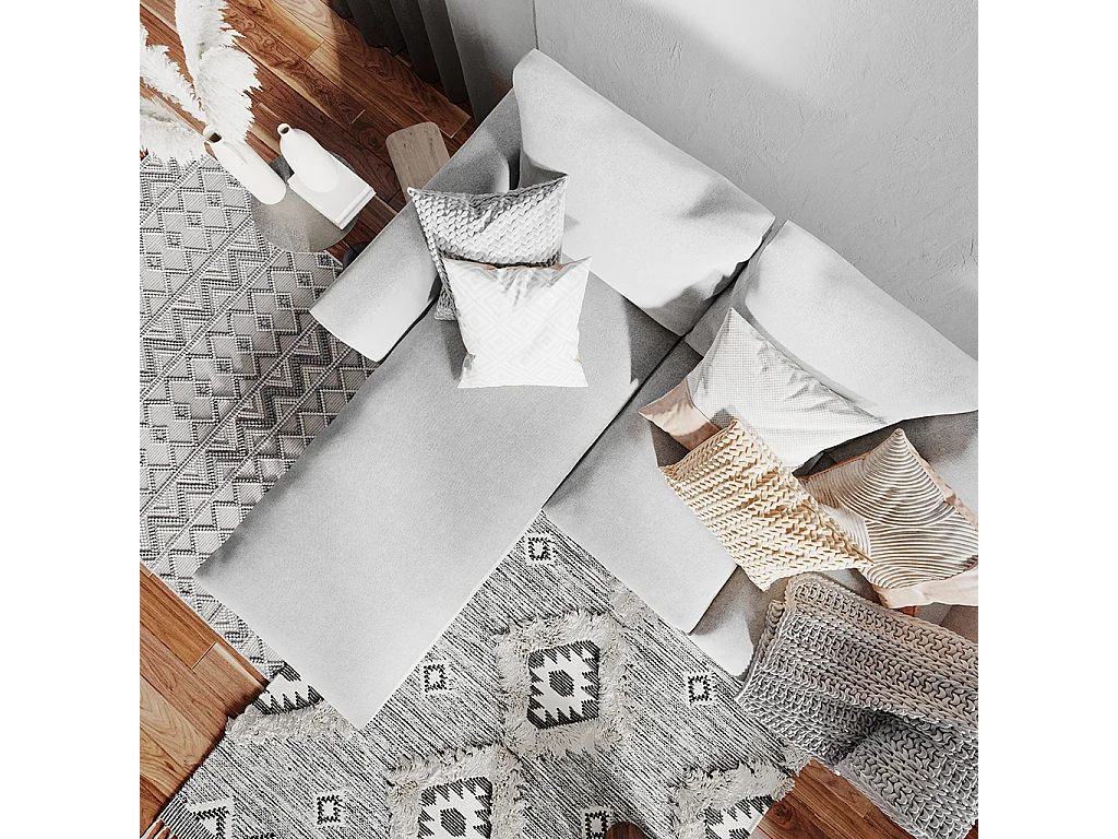 Canapé d'angle 90x189x86 cm gris lover l