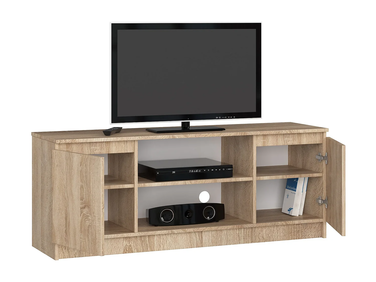 Gabinete de TV em Carvalho Sonoma 140cm 2 Portas 1 Prateleira