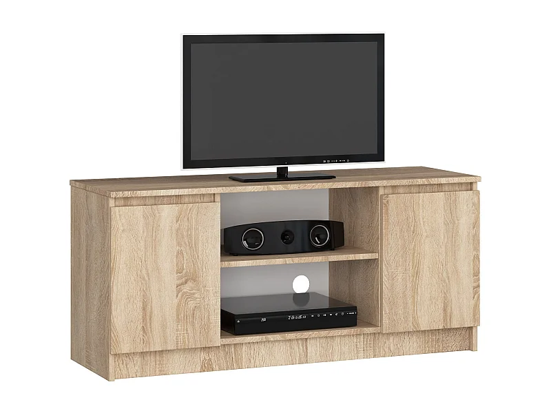 Móvel Suporte TV 120 cm Madeira Sonoma com 2 Portas e 2 Prateleiras