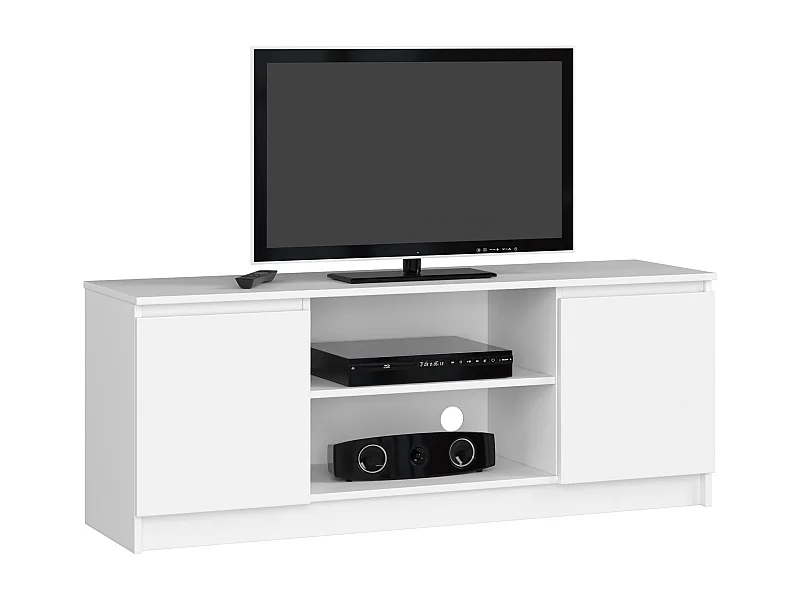 Armário de TV Branco 140 cm 2 Portas 1 Prateleira - Design Moderno e Elegante