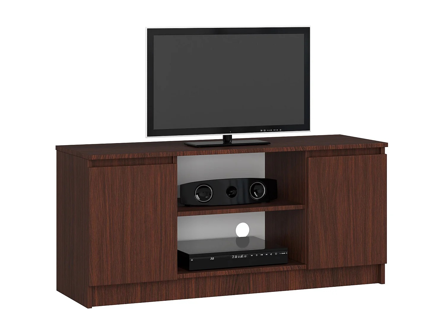 Gabinete de TV Wenge 120 cm com 2 Portas e Prateleiras