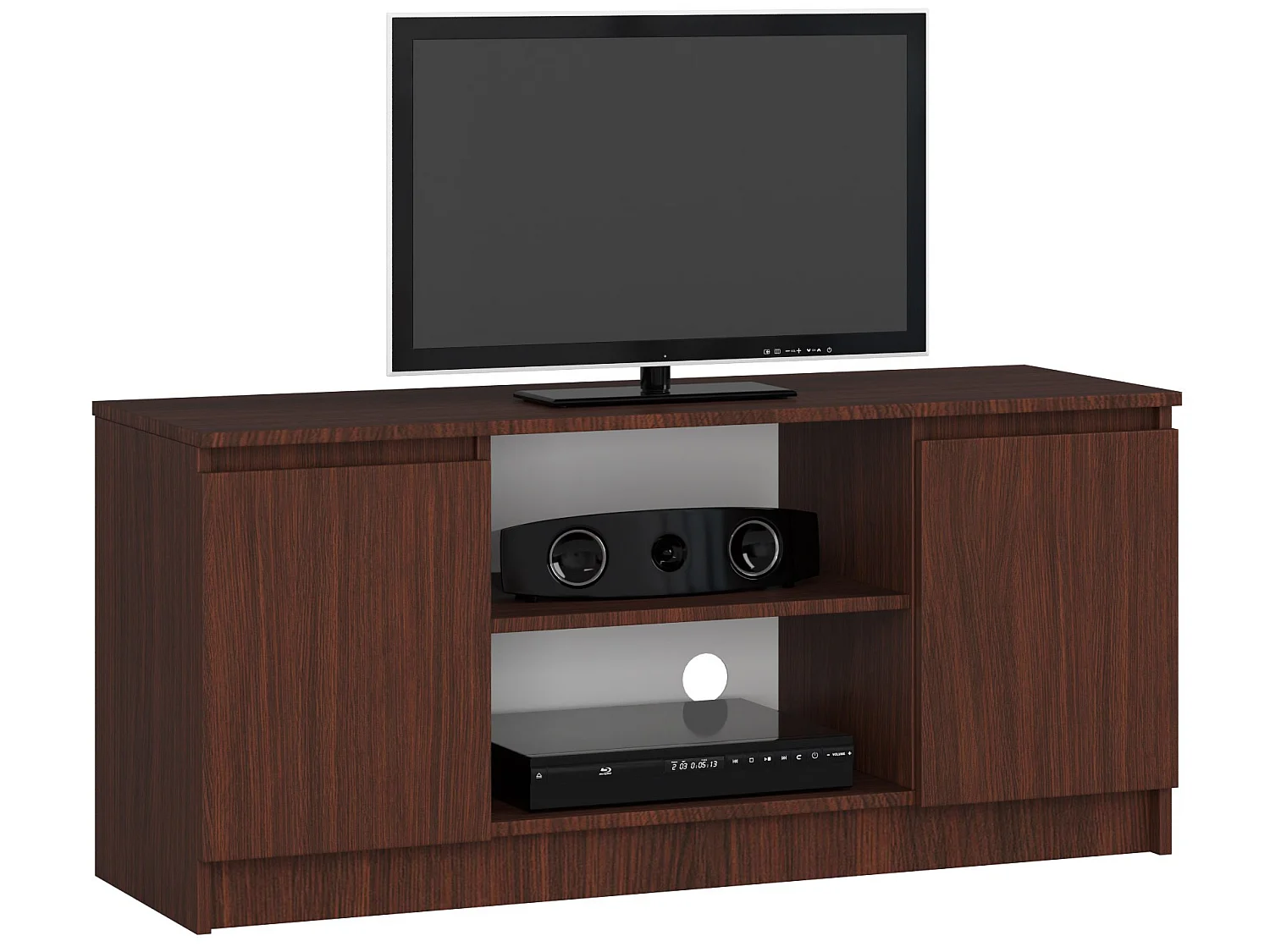 Gabinete de TV Wenge 120 cm com 2 Portas e Prateleiras
