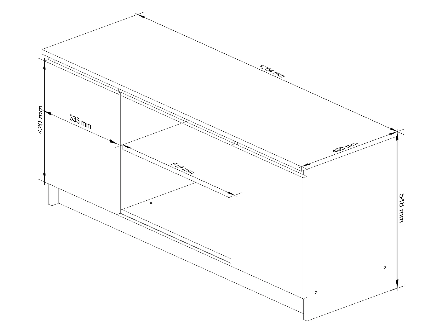 Móvel TV 120 cm 2 Portas Wenge/Carvalho de Sonoma