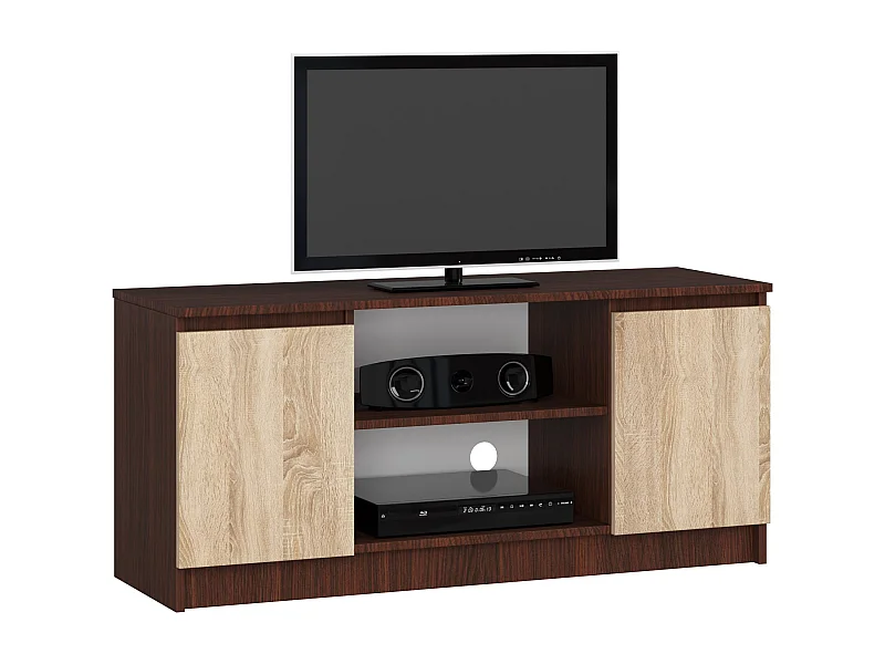 Móvel TV 120 cm 2 Portas Wenge/Carvalho de Sonoma
