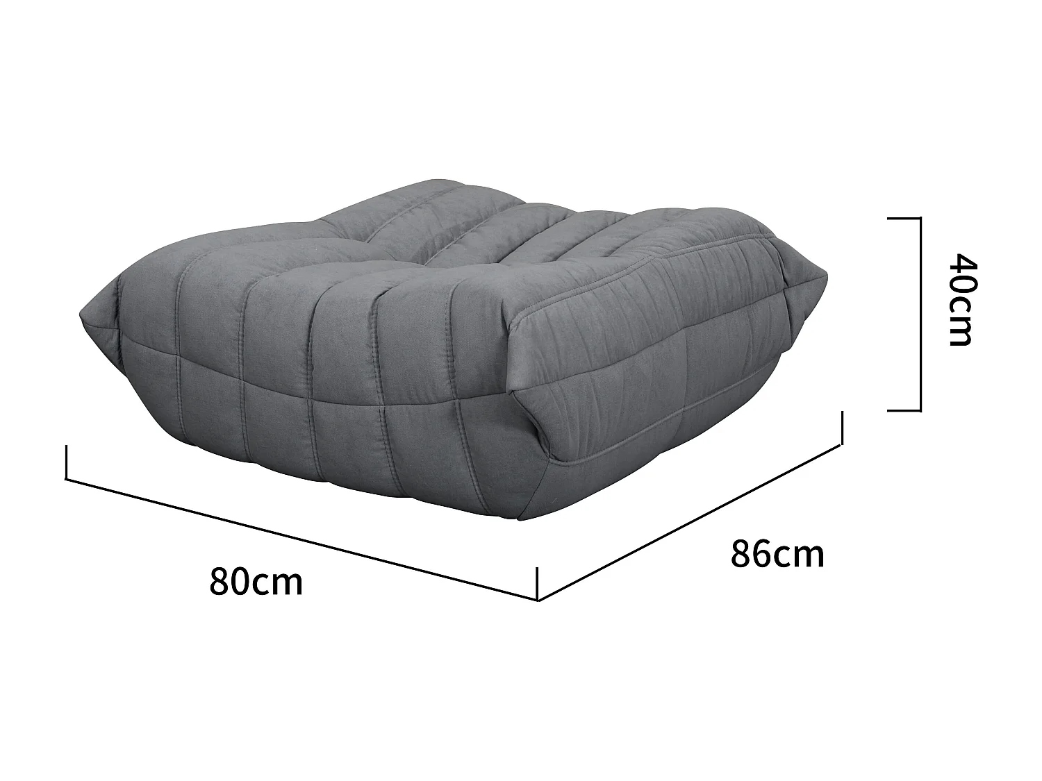 Repose-pieds 86x40x80 cm gris nua n22-11